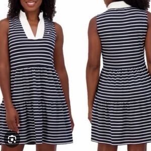 Nautica Jeans Women's Tiered Pullover Dress Relaxed Fit Navy Size L